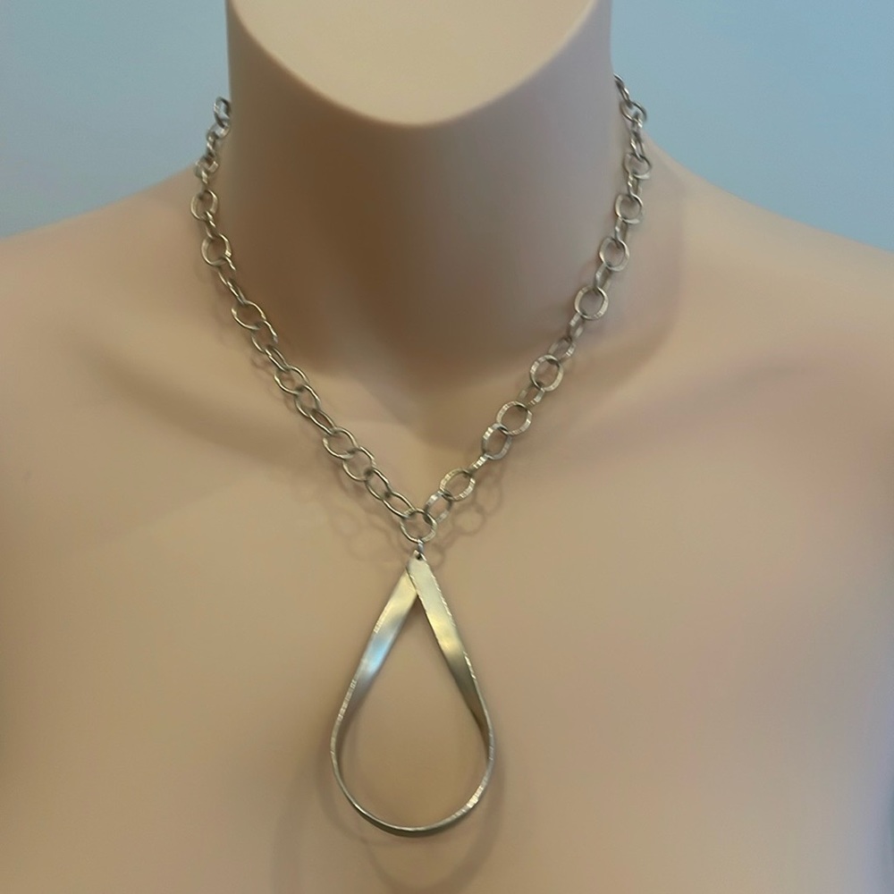 Gold-tone chain necklaces/ pendant & silver and black party necklace unbranded